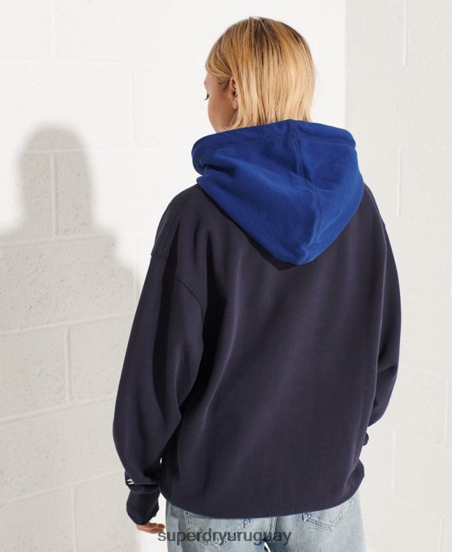 uy Superdry mujer sudadera con capucha extragrande Varsity Arch Armada DT2N8Z3377 ropa