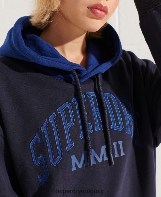 uy Superdry mujer sudadera con capucha extragrande Varsity Arch Armada DT2N8Z3377 ropa