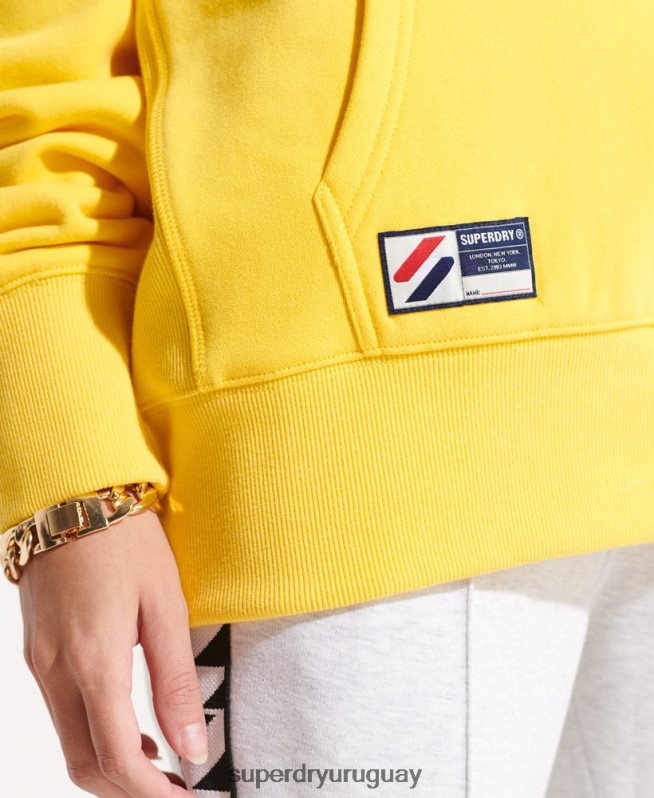 uy Superdry mujer sudadera con capucha extragrande con aplique amarillo DT2N8Z5992 ropa
