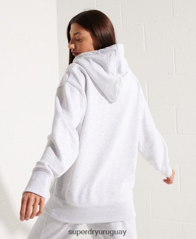 uy Superdry mujer sudadera con capucha extragrande con aplique gris claro DT2N8Z3449 ropa