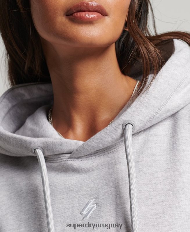 uy Superdry mujer sudadera con capucha extragrande con estampado gráfico gris DT2N8Z5801 ropa