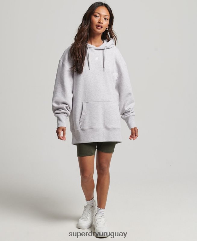 uy Superdry mujer sudadera con capucha extragrande con estampado gráfico gris DT2N8Z5801 ropa