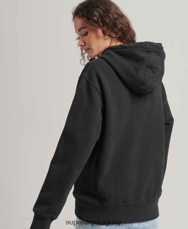uy Superdry mujer sudadera con capucha extragrande con logo de medios tonos negro DT2N8Z5791 ropa