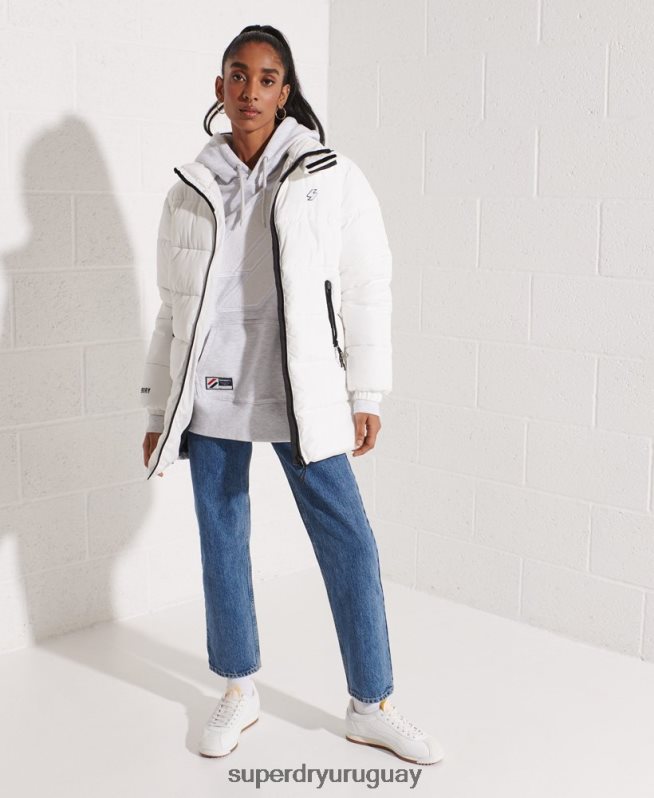 uy Superdry mujer sudadera con capucha extragrande de chenilla con logo de código gris claro DT2N8Z6174 ropa