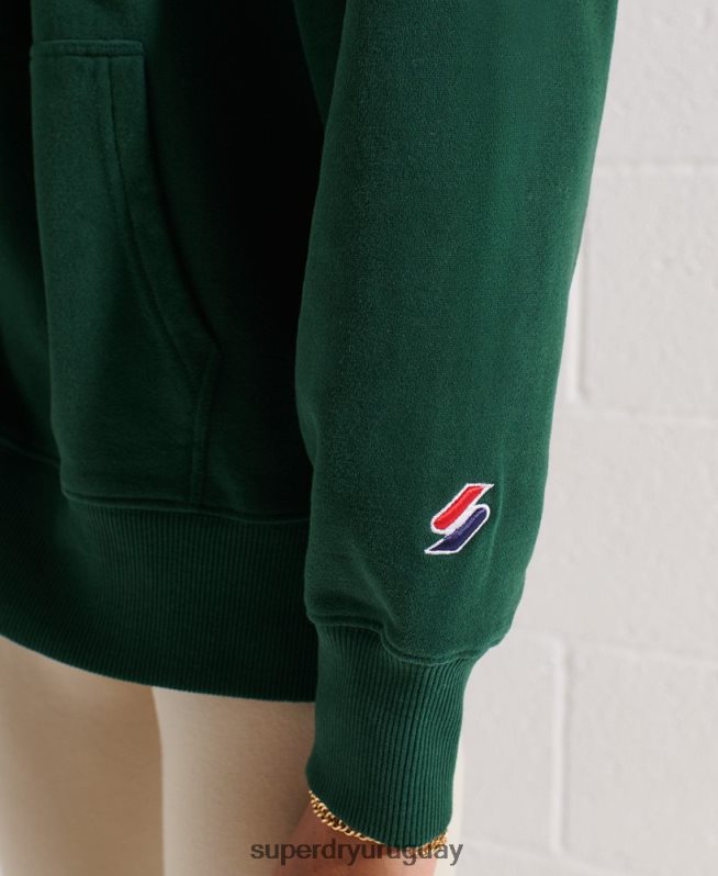 uy Superdry mujer sudadera con capucha extragrande de la universidad de la ciudad verde DT2N8Z5993 ropa