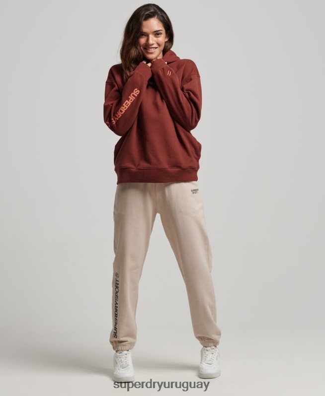 uy Superdry mujer sudadera con capucha extragrande marrón DT2N8Z3392 ropa