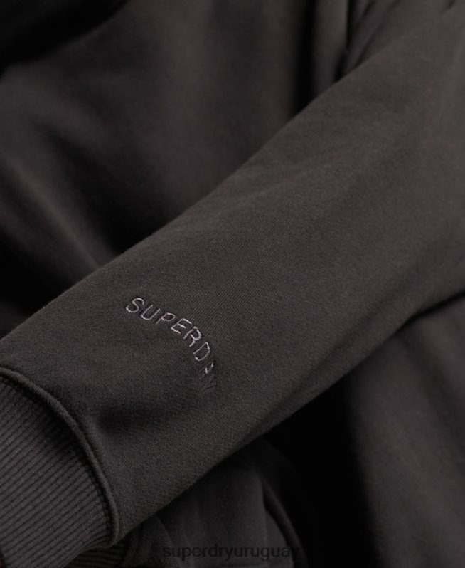 uy Superdry mujer sudadera con capucha extragrande negro DT2N8Z5988 ropa