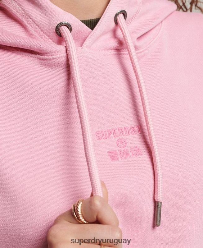 uy Superdry mujer sudadera con capucha extragrande teñida con logo de código rosa DT2N8Z3450 ropa