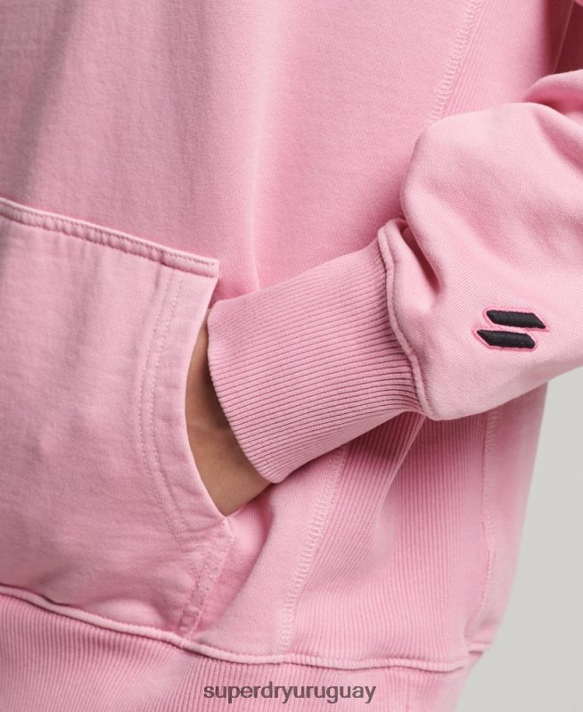 uy Superdry mujer sudadera con capucha extragrande teñida con logo de código rosa DT2N8Z3450 ropa