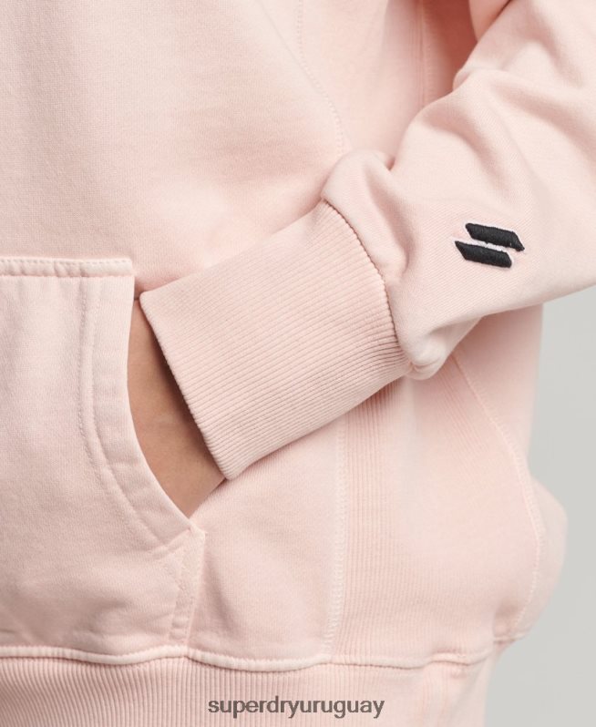 uy Superdry mujer sudadera con capucha extragrande teñida con logo de código rosa DT2N8Z5775 ropa
