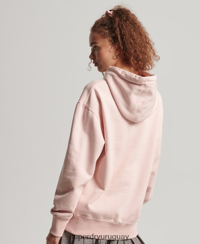 uy Superdry mujer sudadera con capucha extragrande teñida con logo de código rosa DT2N8Z5775 ropa