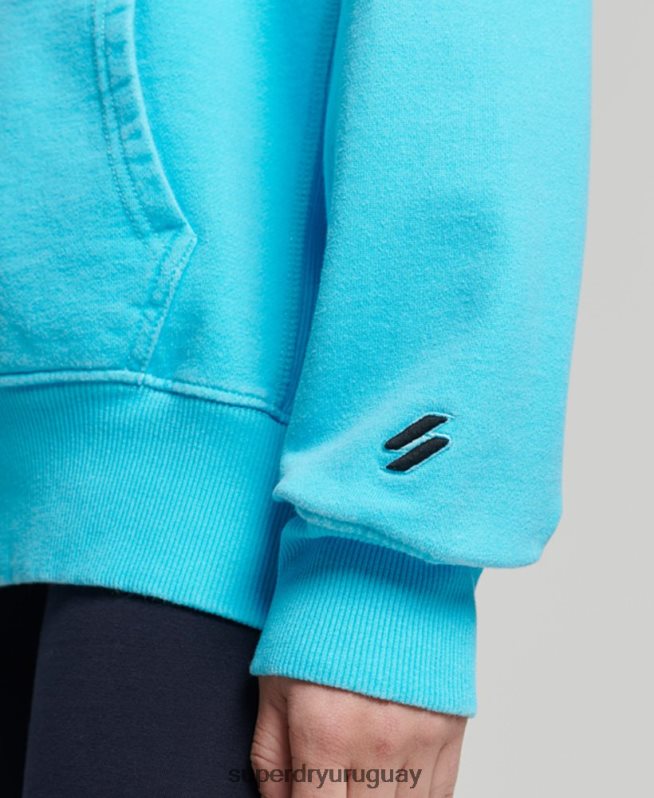 uy Superdry mujer sudadera con capucha extragrande teñida con logo de código turquesa DT2N8Z5941 ropa