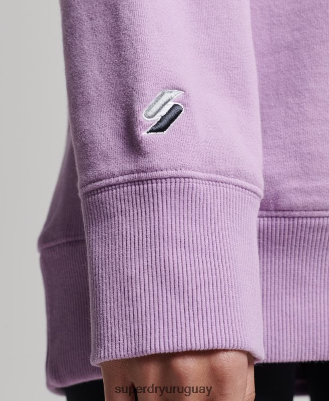 uy Superdry mujer sudadera con capucha holgada code linear púrpura DT2N8Z3438 ropa