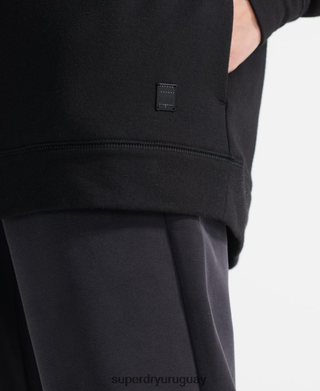 uy Superdry mujer sudadera con capucha holgada flexible negro DT2N8Z6080 ropa