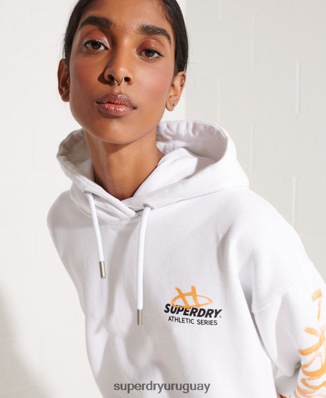 uy Superdry mujer sudadera con capucha oversize blanco DT2N8Z5975 ropa