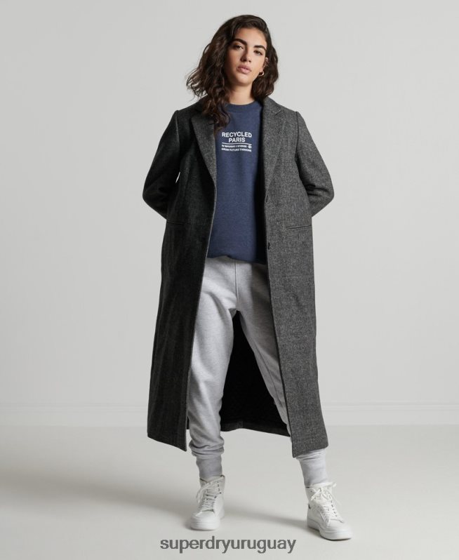 uy Superdry mujer sudadera con capucha reciclada azul DT2N8Z5833 ropa