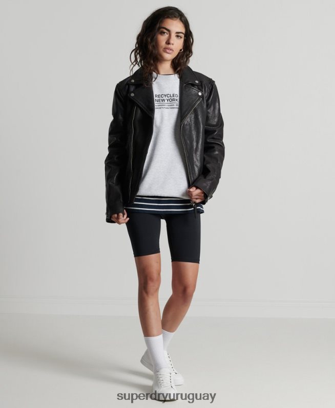 uy Superdry mujer sudadera con capucha reciclada gris claro DT2N8Z6089 ropa