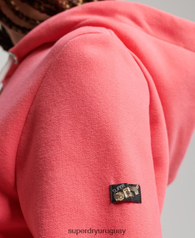 uy Superdry mujer sudadera con capucha retro arcoíris rosa DT2N8Z3332 ropa