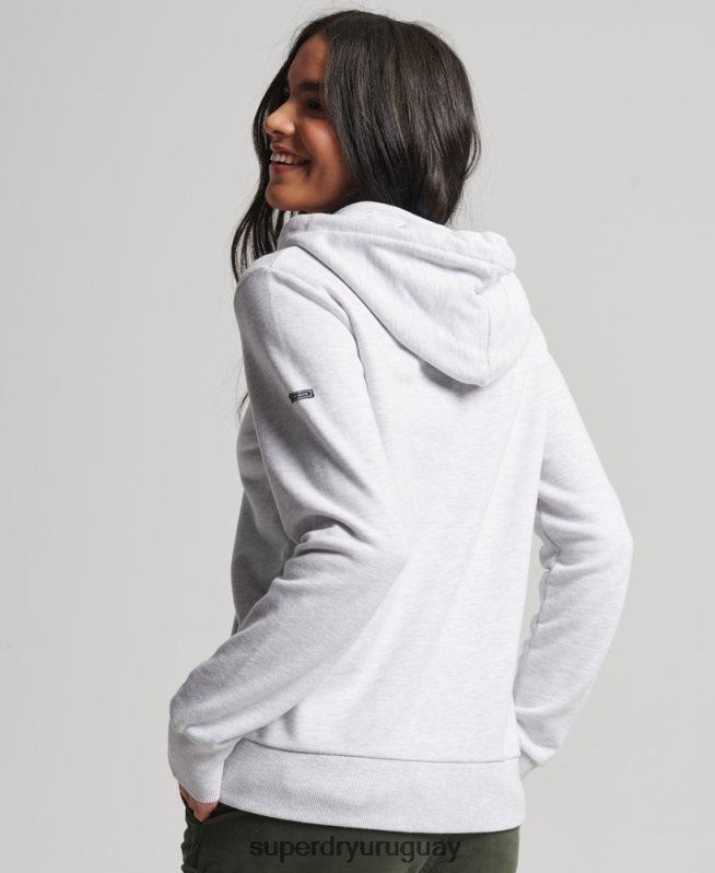 uy Superdry mujer sudadera con capucha sin cepillar heritage con logo vintage gris claro DT2N8Z3409 ropa