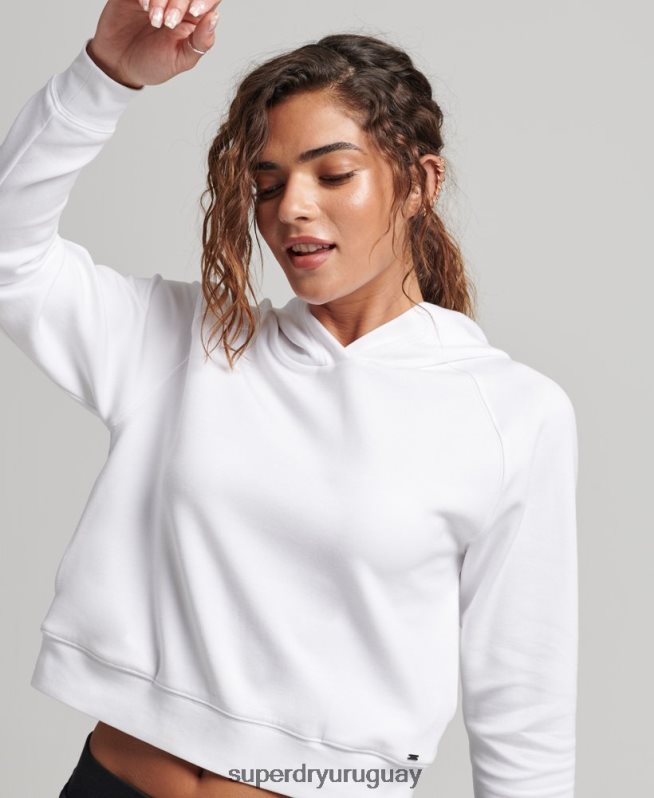 uy Superdry mujer sudadera con capucha suave modal blanco DT2N8Z5853 ropa