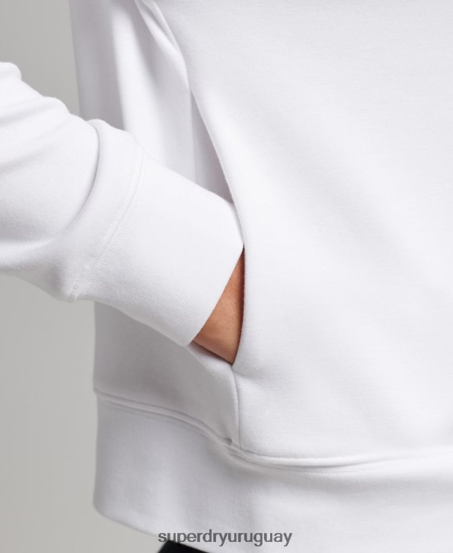 uy Superdry mujer sudadera con capucha suave modal blanco DT2N8Z5853 ropa