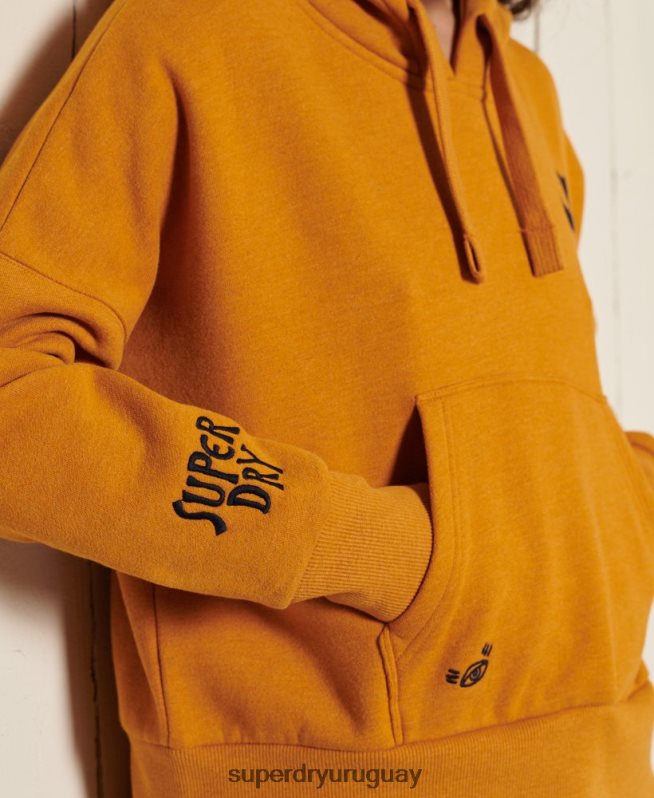 uy Superdry mujer sudadera con capucha suika boxy adornada oro DT2N8Z6099 ropa
