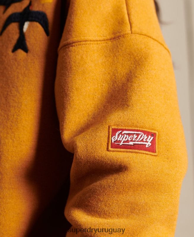 uy Superdry mujer sudadera con capucha suika boxy adornada oro DT2N8Z6099 ropa