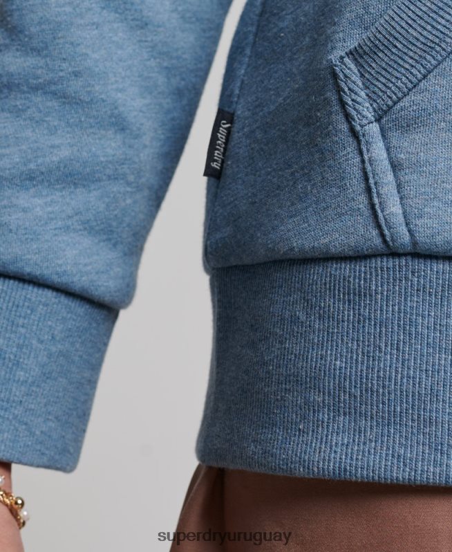 uy Superdry mujer sudadera con capucha vintage cooper en relieve azul claro DT2N8Z2241 ropa
