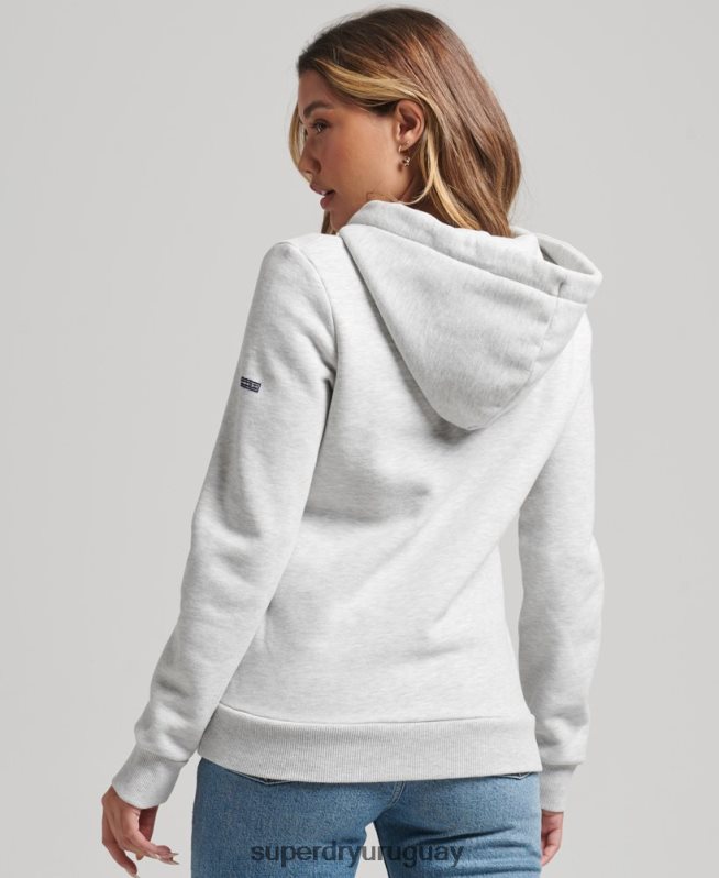 uy Superdry mujer sudadera con capucha vintage cooper nostalgia gris claro DT2N8Z5770 ropa