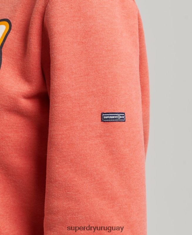 uy Superdry mujer sudadera con capucha vintage cooper nostalgia naranja DT2N8Z6116 ropa