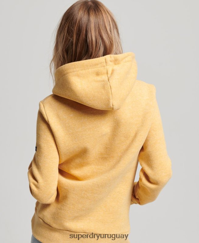 uy Superdry mujer sudadera con capucha vintage genial al aire libre amarillo DT2N8Z2258 ropa