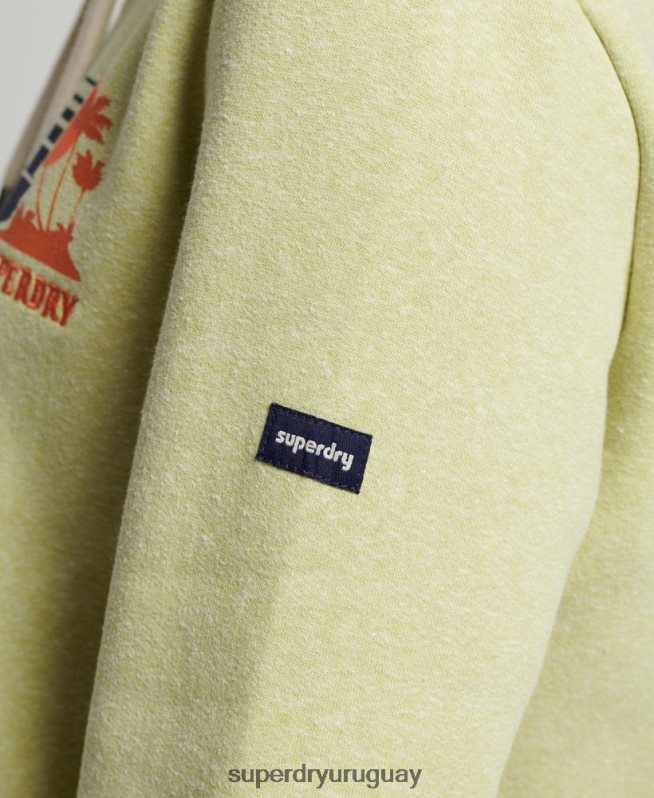 uy Superdry mujer sudadera con capucha vintage genial al aire libre verde DT2N8Z2168 ropa