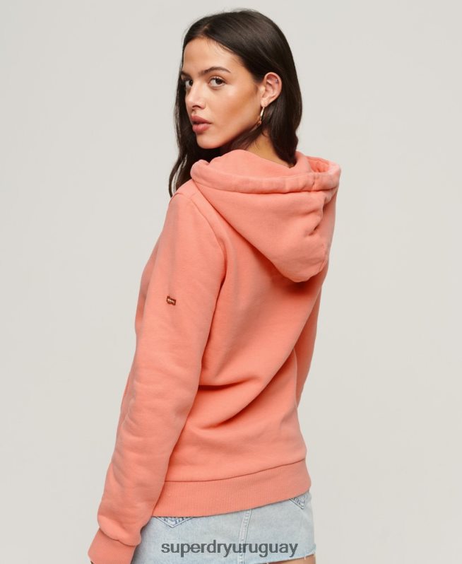 uy Superdry mujer sudadera con capucha vintage shadow coral DT2N8Z2243 ropa
