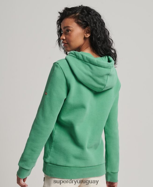 uy Superdry mujer sudadera con capucha vintage shadow verde DT2N8Z2202 ropa