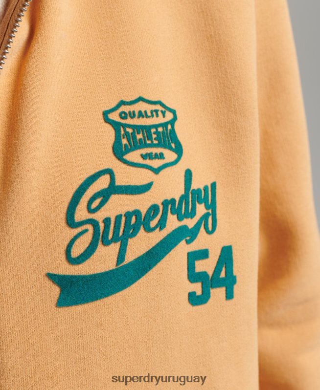 uy Superdry mujer sudadera con capucha y cremallera amarillo DT2N8Z3498 ropa