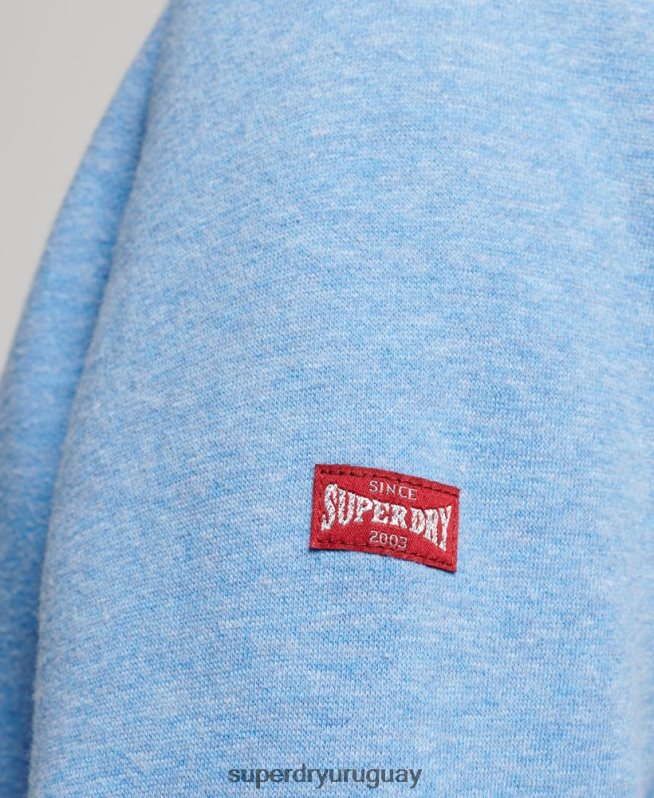 uy Superdry mujer sudadera con capucha y cremallera con texto vintage azul DT2N8Z2289 ropa