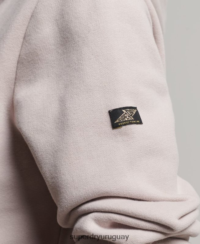 uy Superdry mujer sudadera con capucha y detalles beige DT2N8Z3424 ropa