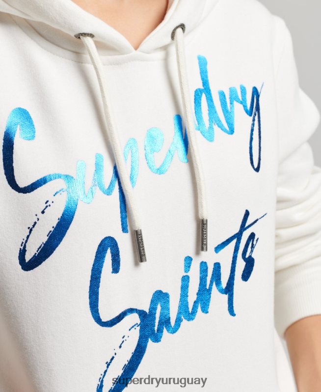 uy Superdry mujer sudadera con capucha y detalles blanco DT2N8Z2210 ropa