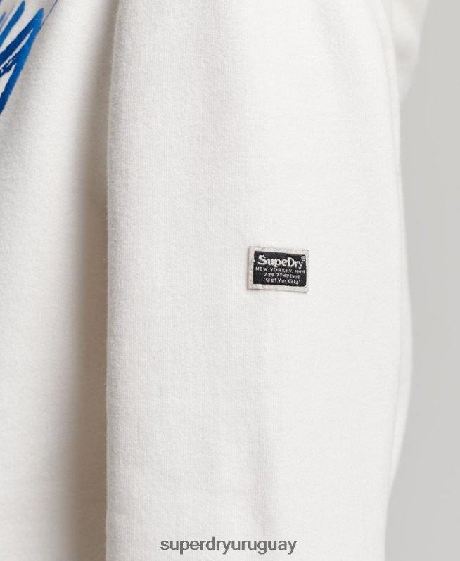 uy Superdry mujer sudadera con capucha y detalles blanco DT2N8Z2210 ropa