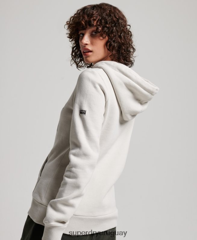 uy Superdry mujer sudadera con capucha y detalles gris claro DT2N8Z3280 ropa