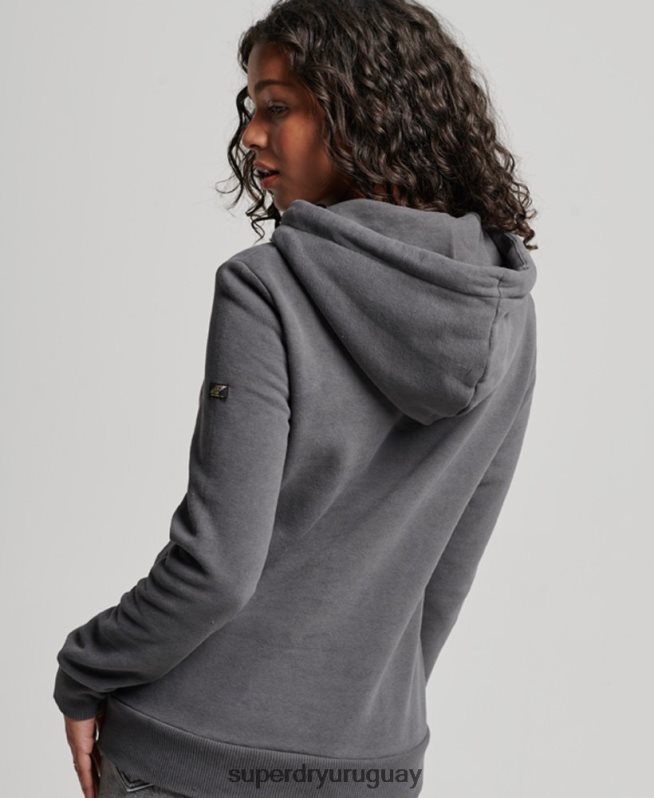 uy Superdry mujer sudadera con capucha y detalles gris oscuro DT2N8Z3405 ropa