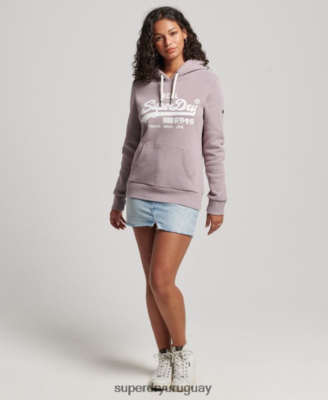 uy Superdry mujer sudadera con capucha y detalles púrpura DT2N8Z3346 ropa