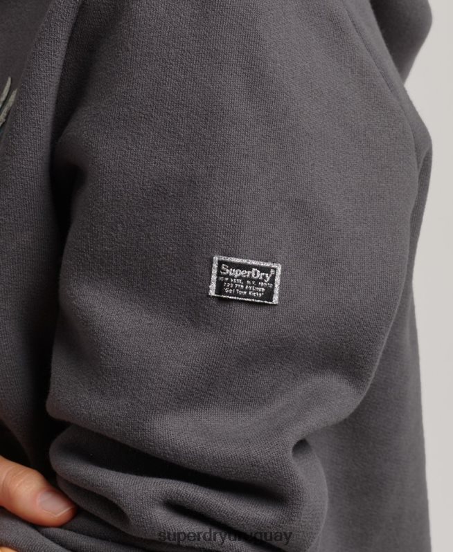 uy Superdry mujer sudadera con capucha y estampado bohemio gris DT2N8Z6153 ropa