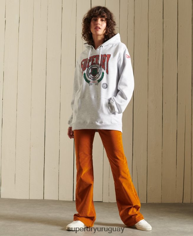 uy Superdry mujer sudadera con capucha y gráfico boho ana gris claro DT2N8Z5956 ropa