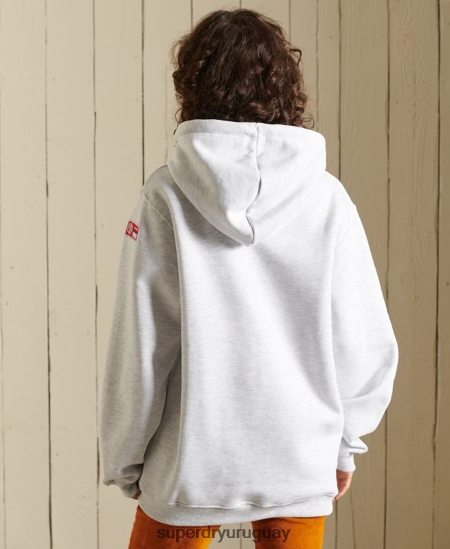 uy Superdry mujer sudadera con capucha y gráfico boho ana gris claro DT2N8Z5956 ropa