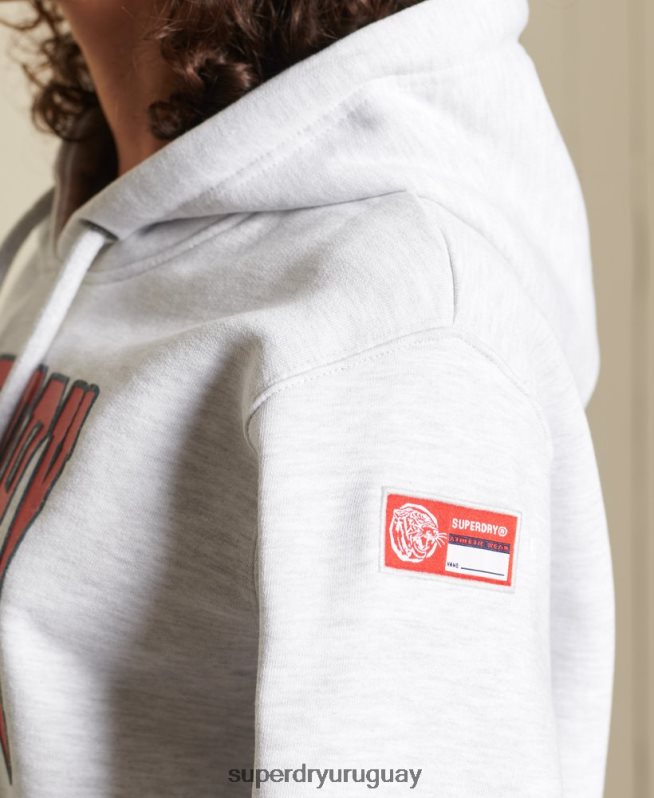 uy Superdry mujer sudadera con capucha y gráfico boho ana gris claro DT2N8Z5956 ropa