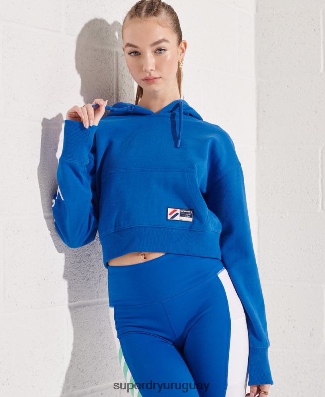 uy Superdry mujer sudadera con capucha y gráfico de código azul DT2N8Z3490 ropa