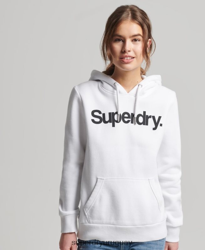 uy Superdry mujer sudadera con capucha y logo blanco DT2N8Z3466 ropa