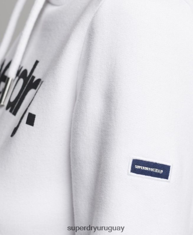 uy Superdry mujer sudadera con capucha y logo blanco DT2N8Z3466 ropa