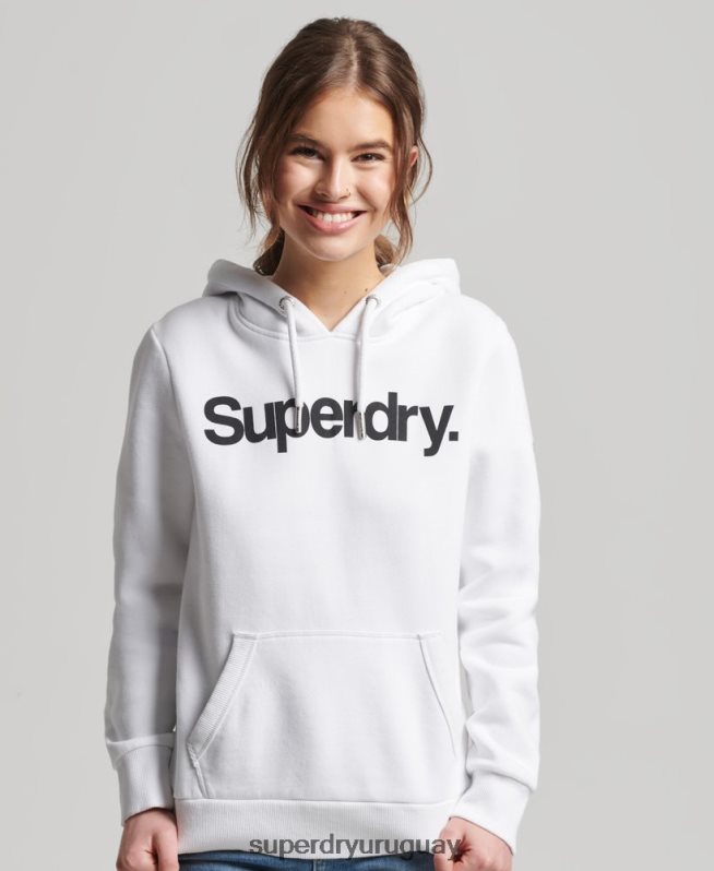 uy Superdry mujer sudadera con capucha y logo blanco DT2N8Z3484 ropa